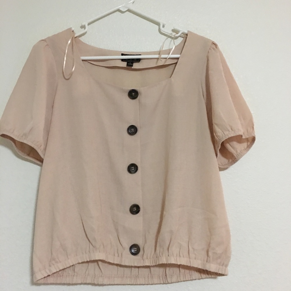 Beige Button Top - Picture 2 of 4